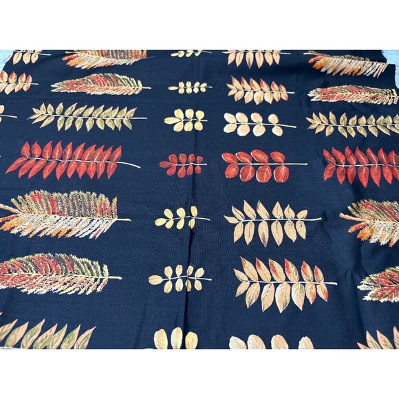Nancy Crow For John Kaldor Autumn Leaf Print Fabric 19" x 44" Cotton Black & Fal - Picture 1 of 5